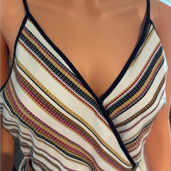 Moon River Pink and Brown Sleeveless V-Neck Midi Dress - Picture 5 of 8